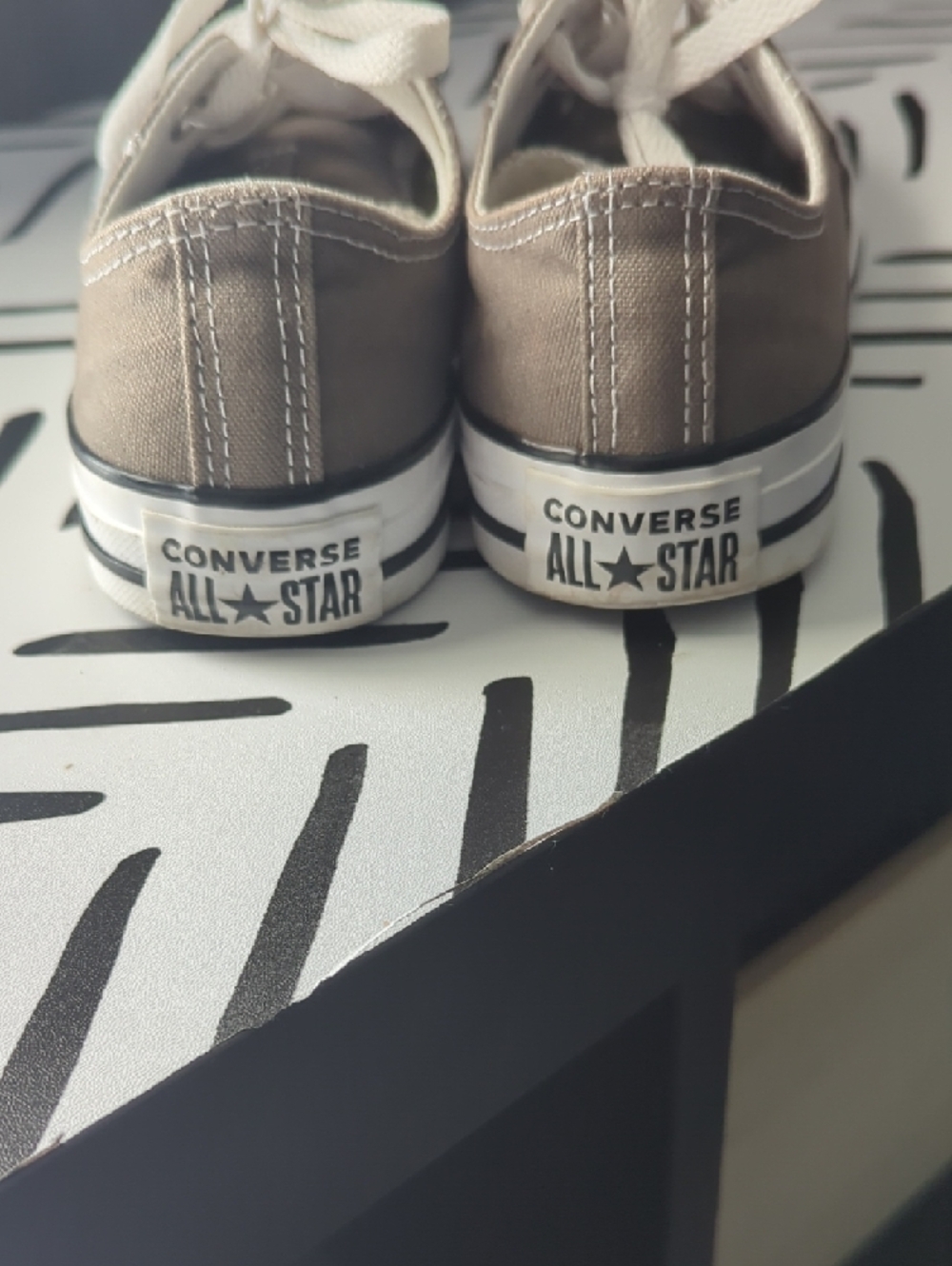 Converse  Brown/Taupe Canvas Sneakers with White Laces - Picture 2 of 6